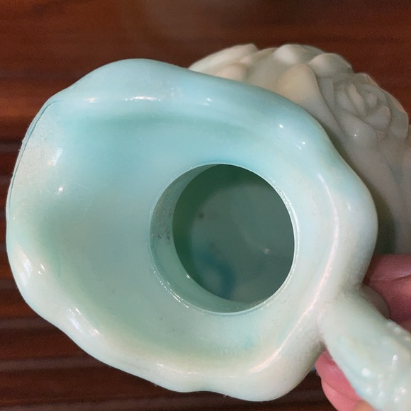 Vintage 1970s Avon jadeite blue-green wash pitcher with stopper and bowl - Picture 7 of 9